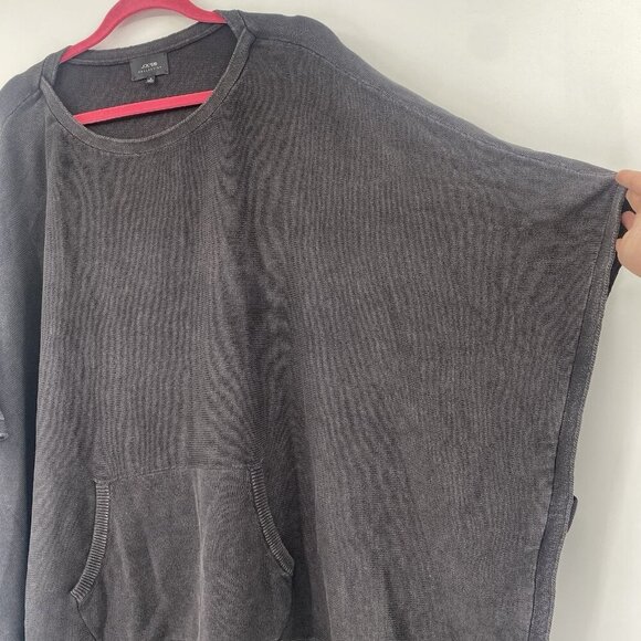 Joes Jeans Collection Size Small Black Poncho Sweater Cotton Fringe Pockets Boho - Picture 9 of 11